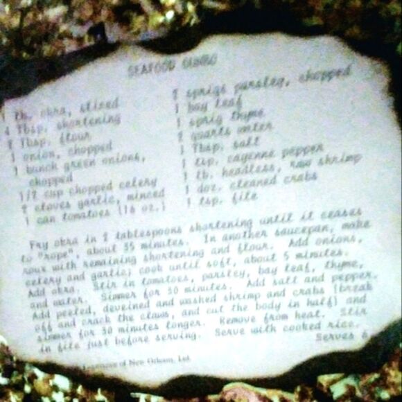 Trivet Gumbo Recipe Lucite Rice & Spices Lugniappe, LTD of New Orleans. VINTAGE - Picture 2 of 4